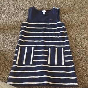 Stylish Navy and White Striped Kids Dress